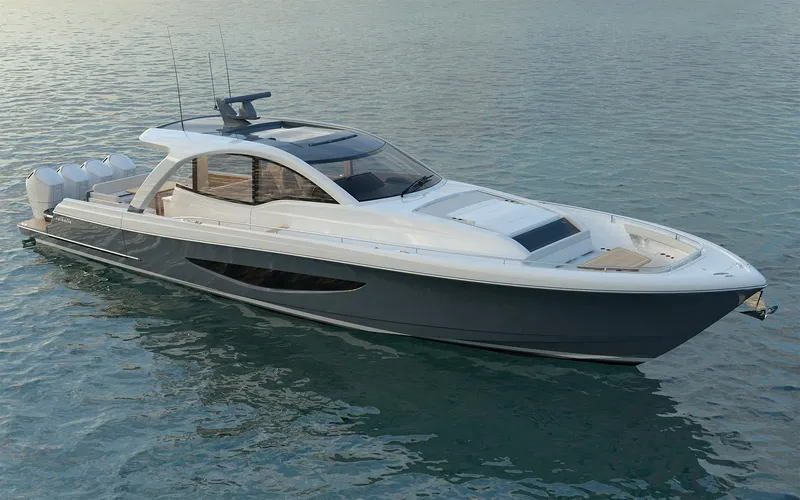 Slide: The Image of 2026 Valhalla Boatworks 55 Sport Yacht on calm water. - 0