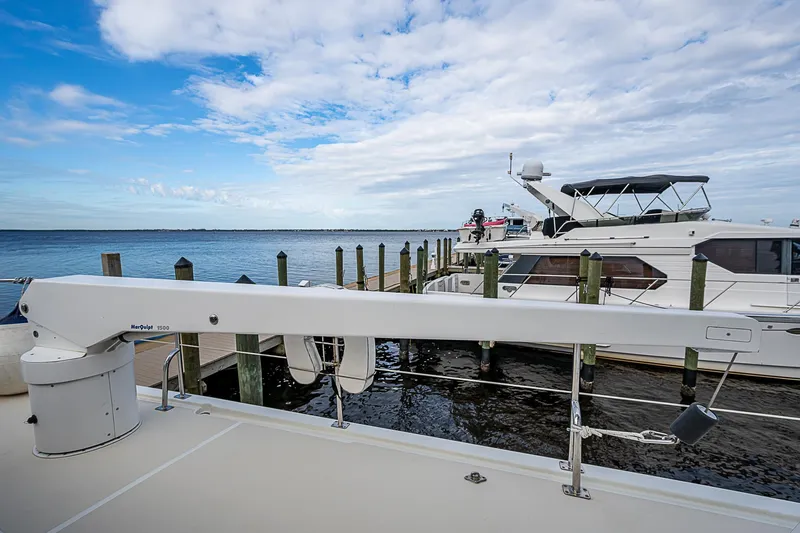 Slide: The Image of 2004 Kadey-Krogen Krogen North Sea yacht docked at marina with clear sky. - 44