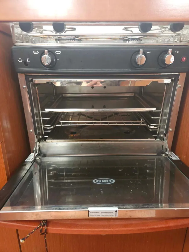 Slide: The Image of Stainless steel oven in 2012 Beneteau Oceanis 41 yacht kitchen. - 23