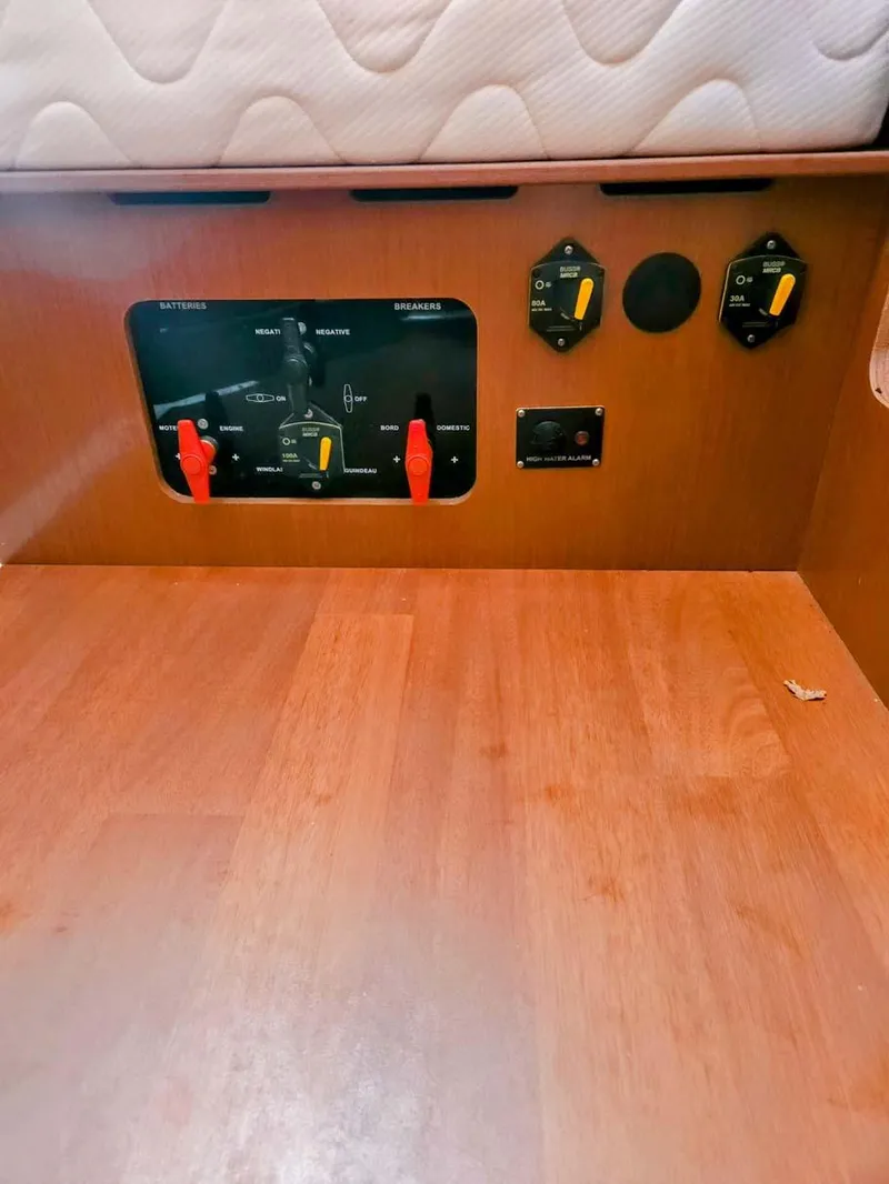 Slide: The Image of Control panel of a 2012 Beneteau Oceanis 41 sailboat interior. - 29