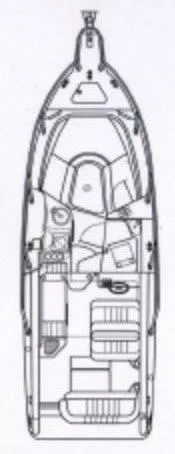 Slide: The Image of Top view layout of a 1996 Sea Ray 250 Sundancer boat. - 8