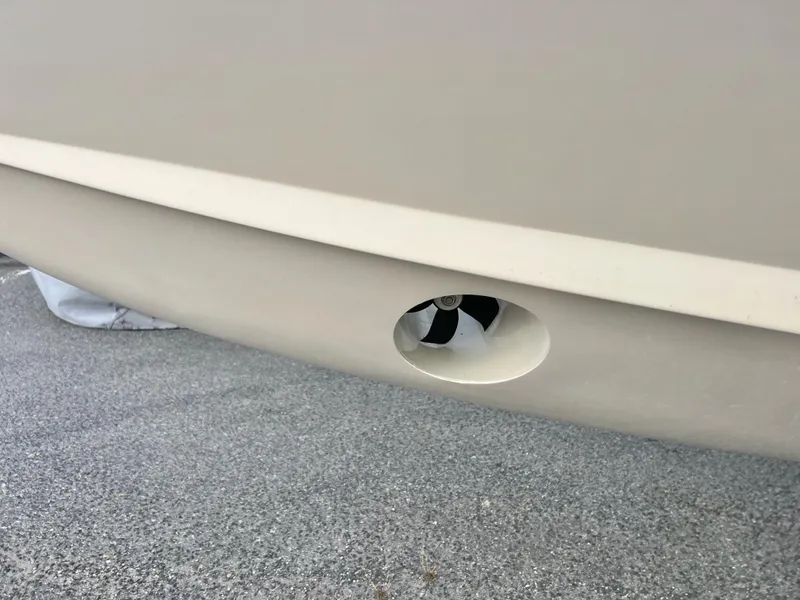 Slide: The Image of Grady-White Canyon 376 2022 boat hull with visible thruster. - 10