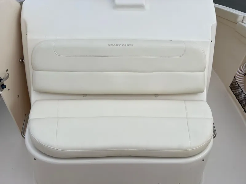 Slide: The Image of Grady-White Canyon 376 2022 boat seat with white upholstery. - 40