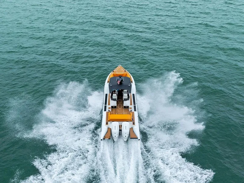 Slide: The Image of Rafnar Targa 40 boat cruising on open water, 2022 model. - 11