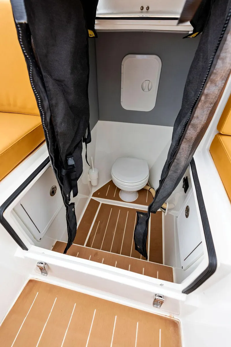Slide: The Image of Rafnar Targa 40 boat interior with compact toilet, 2022 model. - 29
