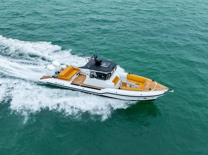 Slide: The Image of Rafnar Targa 40 boat cruising on open water, 2022 model. - 7