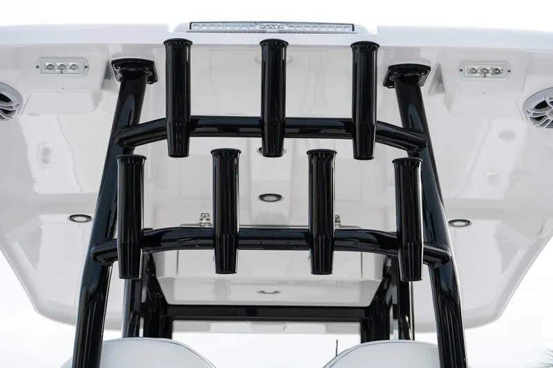 Slide: The Image of 2025 Twin Vee 280 GFX2 CC boat with rod holders and T-top. - 10