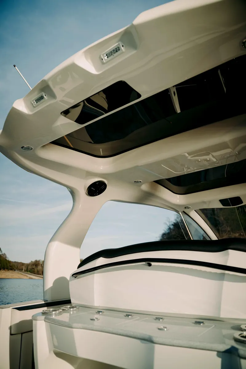 Slide: The Image of 2021 Deep Impact 399 Sport boat interior with sleek design and modern features. - 23