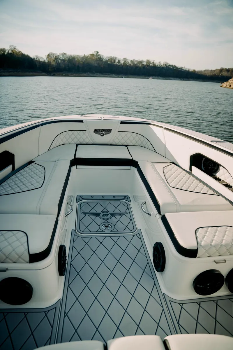 Slide: The Image of Luxury interior of 2021 Deep Impact 399 Sport boat on calm water. - 8
