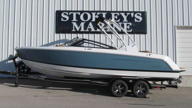 The Image of 2025 Cobalt CS23 boat on trailer at Stokley's Marine dealership. - 1