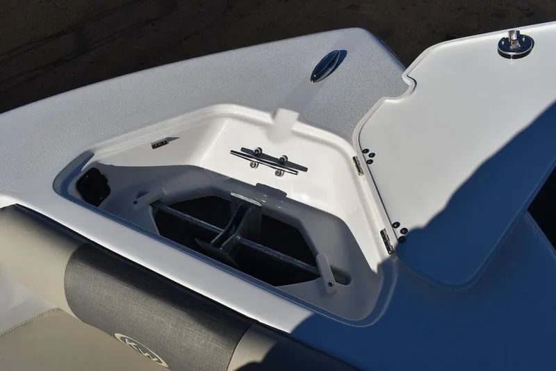 Slide: The Image of 2025 Key West 203 DFS boat anchor storage compartment, open view. - 46