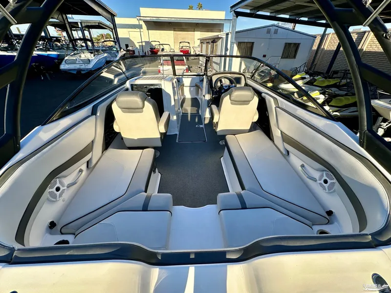 Slide: The Image of 2019 Yamaha AR240 boat interior with spacious seating and modern design. - 3
