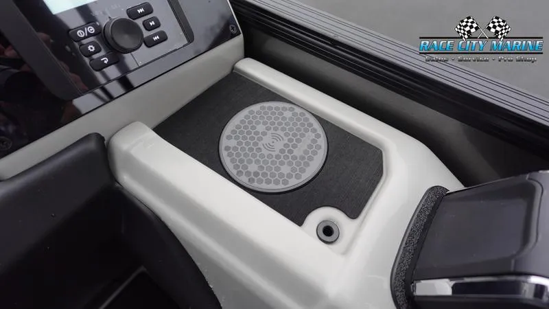 Slide: The Image of Barletta C22U 2025 boat console with speaker and control panel. - 34