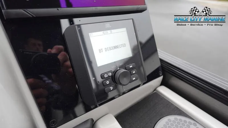 Slide: The Image of 2025 Barletta C22U boat dashboard with Bluetooth disconnected display. - 35