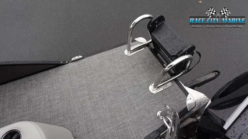 Slide: The Image of 2025 Barletta C22U boat deck with ladder, Race City Marine logo. - 9