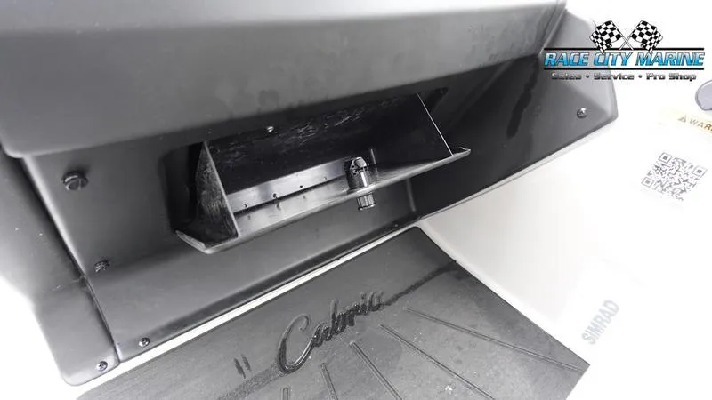 Slide: The Image of Barletta C22UC 2025 boat storage compartment, Race City Marine logo visible. - 37