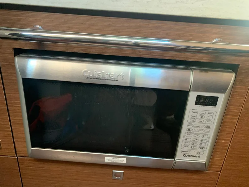 Slide: The Image of Cuisinart microwave in 2014 Sea Ray 410 Sundancer yacht kitchen. - 34