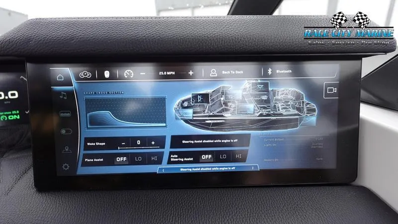 Slide: The Image of 2025 Nautique Super Air Nautique G23 Paragon dashboard display with advanced controls and navigation. - 46