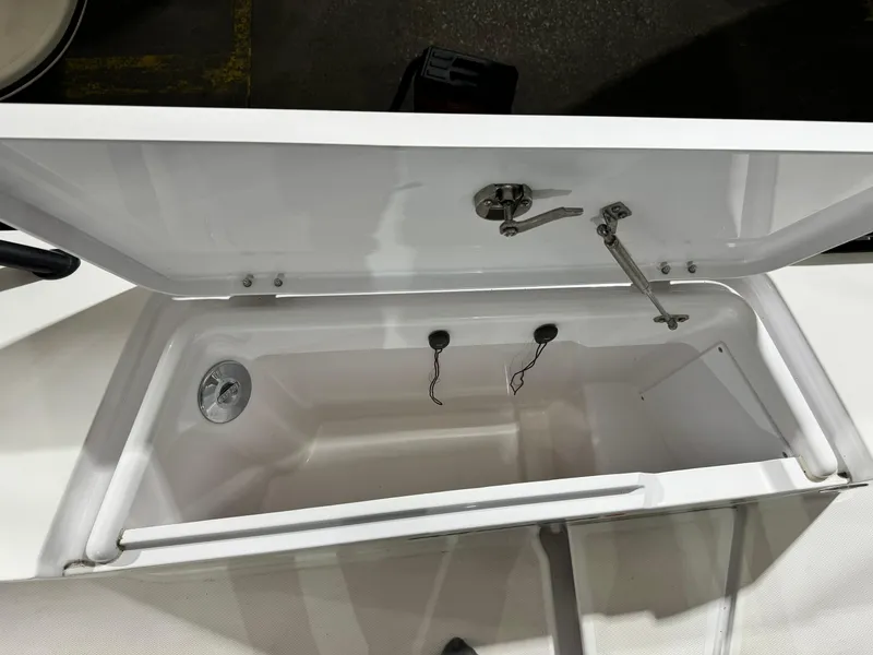 Slide: The Image of Storage compartment with ropes in a 2020 Axopar 37 Cross Cabin BRABUS boat. - 29