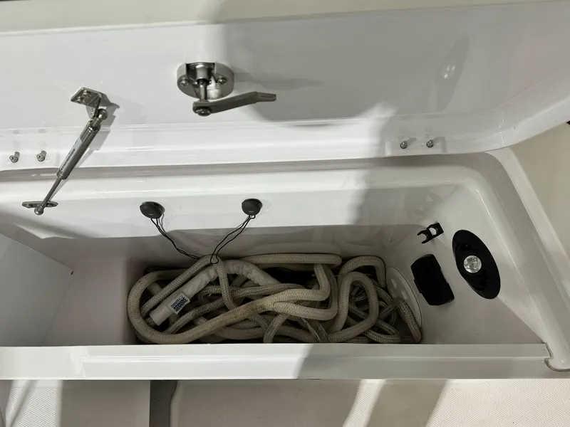 Slide: The Image of Close-up of a 2020 Axopar 37 Cross Cabin BRABUS boat handle. - 30