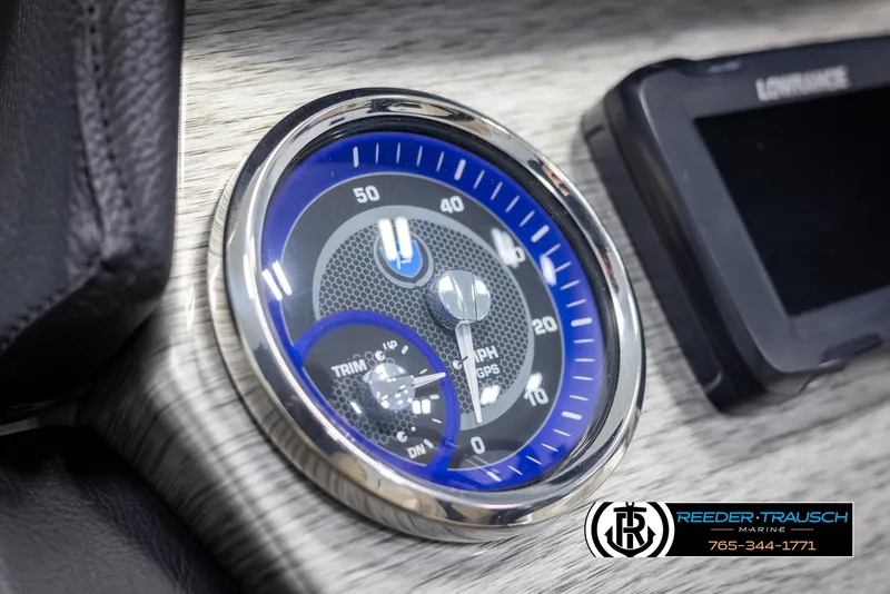 Slide: The Image of Close-up of 2022 Premier 210 Sunsation speedometer and digital display. - 29