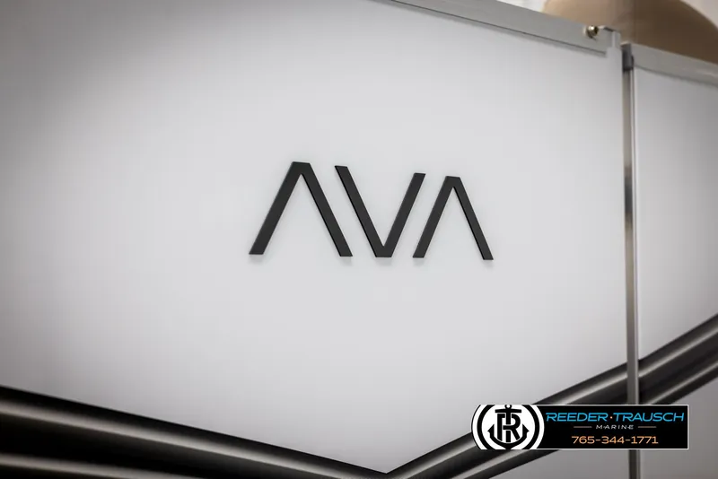 Slide: The Image of Avalon LSZ CRB 2025 boat panel with AVA logo and Reeder-Trausch Marine branding. - 48