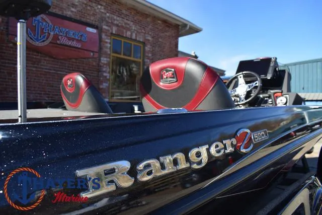 Slide: The Image of 2021 Ranger Z520L boat at Thayer's Marine dealership. - 44