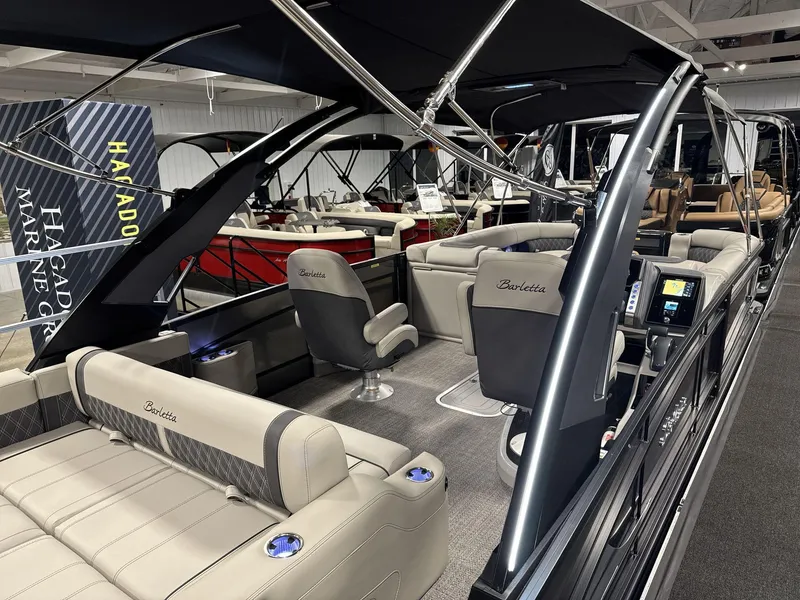 Slide: The Image of 2025 Barletta Lusso L25-UCA luxury pontoon boat interior at Hagadone Marine Group. - 14