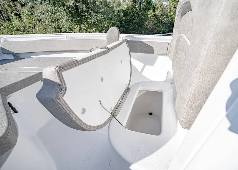 Slide: The Image of 2025 Sea Hunt Ultra 239 SE boat interior storage compartment. - 32