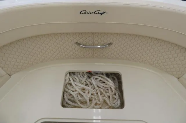 Slide: The Image of 2024 Chris-Craft Calypso 32 boat storage compartment with rope. - 46