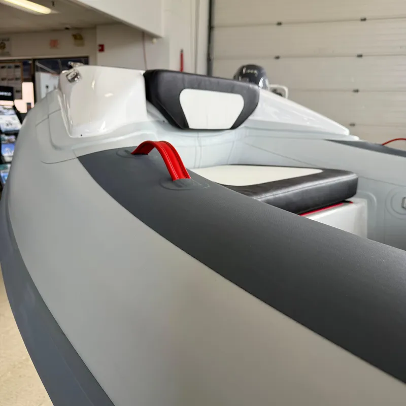 Slide: The Image of 2025 Highfield 420 Velox boat interior with sleek seating and modern design. - 20