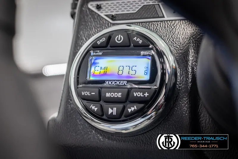 Slide: The Image of Kicker audio system in 2025 Lund 1875 Impact XS boat dashboard. - 26