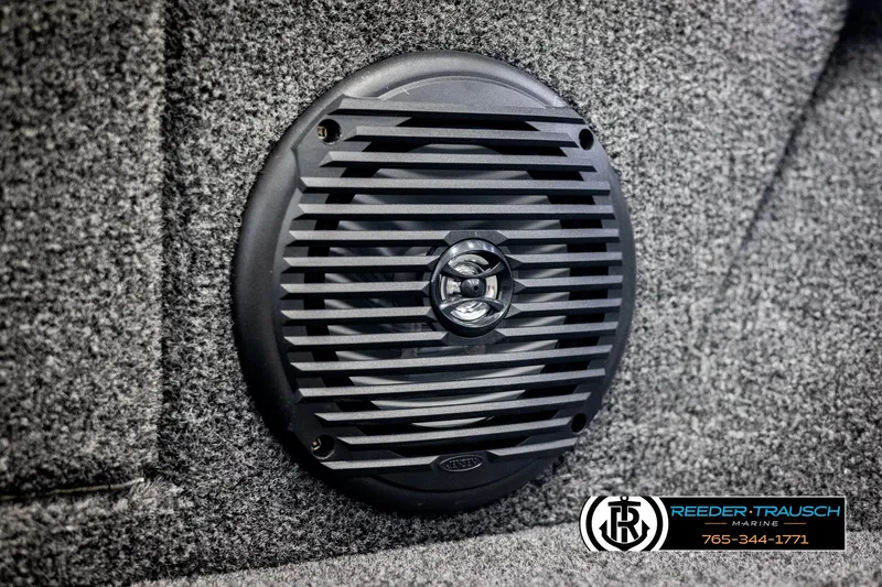 Slide: The Image of 2025 Lund 1875 Impact XS boat speaker with textured gray interior. - 35