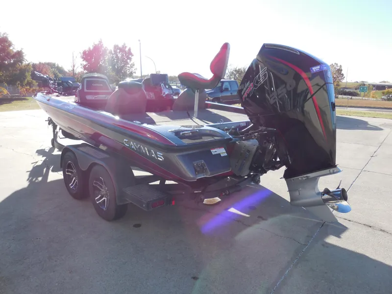 Slide: The Image of 2021 Caymas CX 20 PRO boat with powerful outboard motor on a trailer. - 4