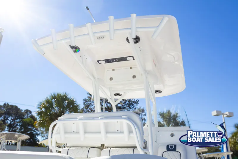 Slide: The Image of 2025 Sea Fox 248 Side Console boat with T-top, sunny day, Palmetto Boat Sales. - 5