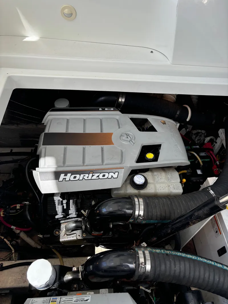 Slide: The Image of 2011 Cruisers Yachts 330 Express engine compartment with Horizon engine. - 6