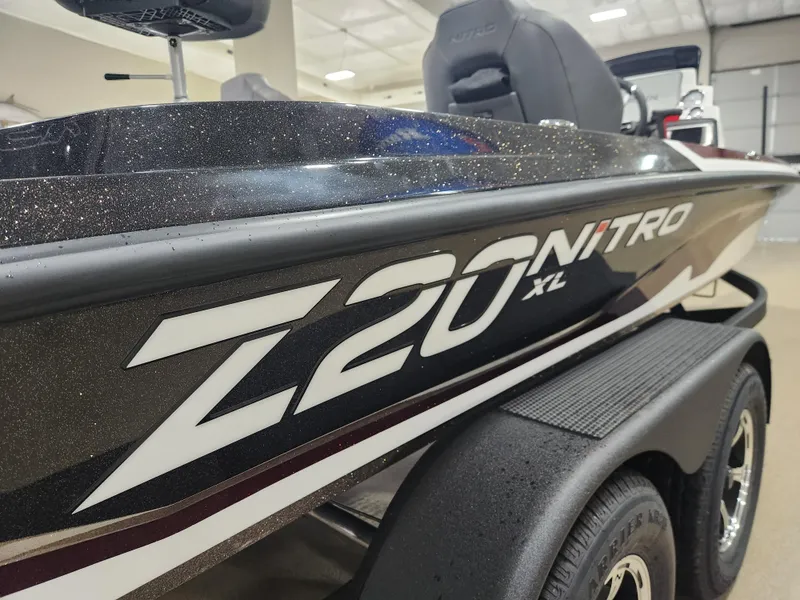 Slide: The Image of 2025 Nitro Z20 XL Pro boat, sleek design, close-up view. - 10