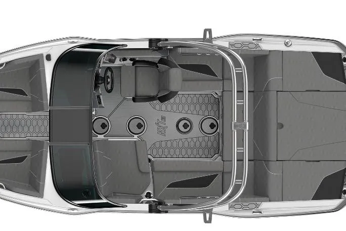 Slide: The Image of Top view of 2024 MasterCraft NXT20 boat interior, showcasing seating and layout design. - 10