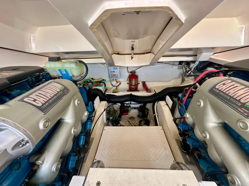 Slide: The Image of Engine compartment of 2012 Tiara Yachts 3100 Coronet with twin Crusader engines. - 34