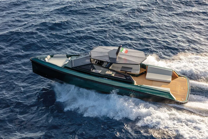 Slide: The Image of 2026 Wally wallytender43 yacht cruising on open sea. - 32