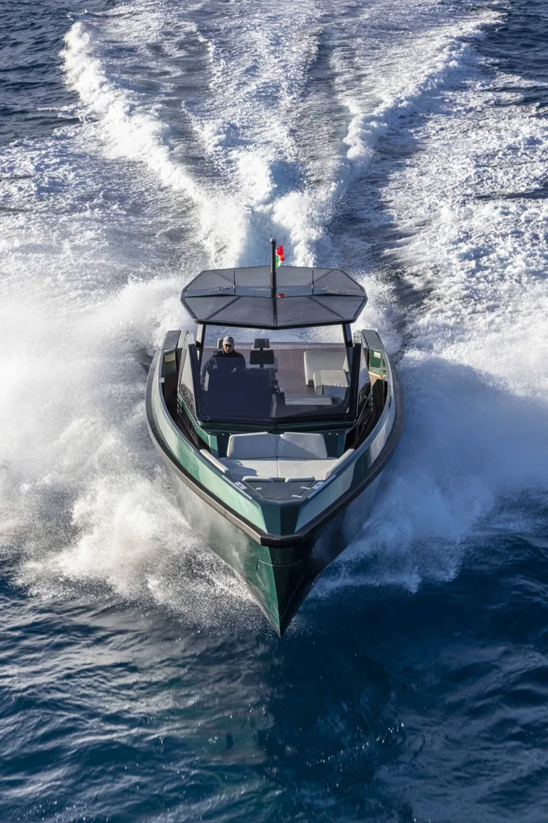 Slide: The Image of Luxurious Wally wallytender43 boat from 2026 on open sea. - 38