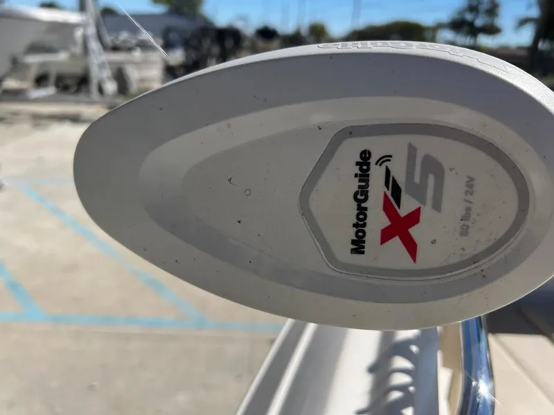 Slide: The Image of MotorGuide X5 motor on 2017 Chaparral H20 boat, close-up view. - 15