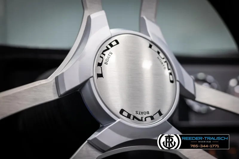 Slide: The Image of Close-up of 2025 Lund 1975 Tyee steering wheel with logo. - 28