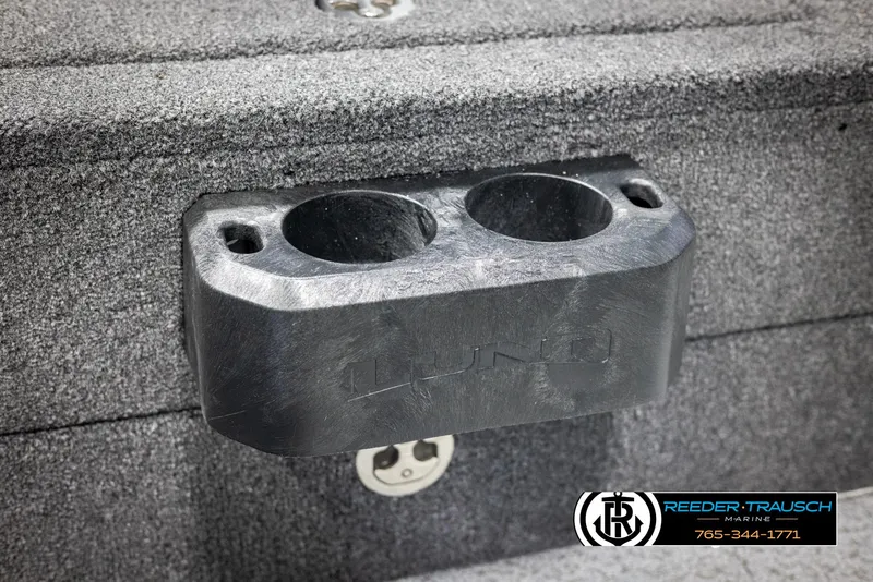 Slide: The Image of Lund 1975 Tyee 2025 boat accessory detail with dual cup holder. - 39