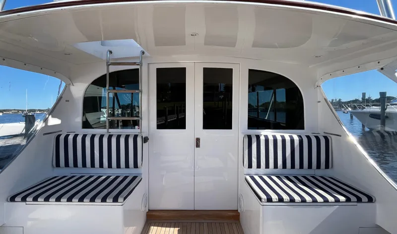 Slide: The Image of Rybovich 45 BIG BLUE - Cockpit Seating & Salon Entrance - 20