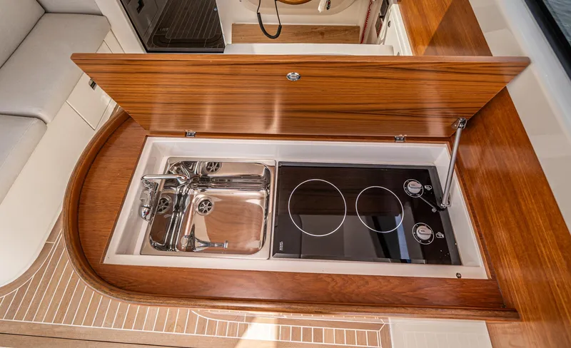 Slide: The Image of Gagliotta Lobster 35 yacht kitchen with sink and stove, 2020 model. - 13