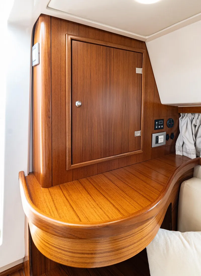 Slide: The Image of Elegant wooden interior of 2020 Gagliotta Lobster 35 yacht cabin. - 18