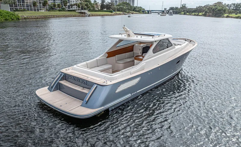 Slide: The Image of 2020 Gagliotta Lobster 35 yacht on a serene river. - 34