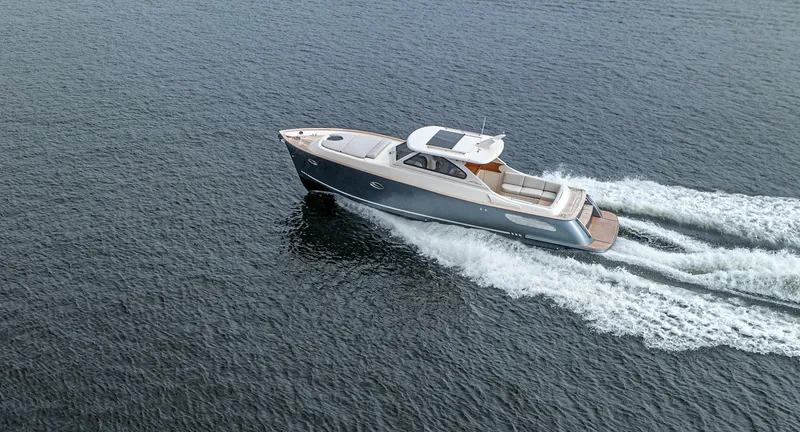 Slide: The Image of Gagliotta Lobster 35 yacht cruising on open water, 2020 model. - 40