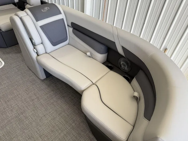 Slide: The Image of 2025 Barletta C22M boat interior with luxurious seating and modern design. - 6